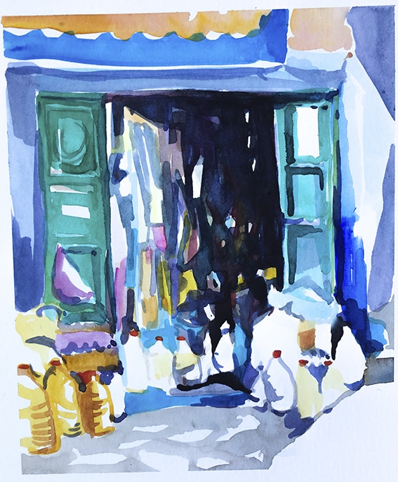 Stage Carnet de voyage à Chefchaouen, Maroc. Aquarelle et dessin