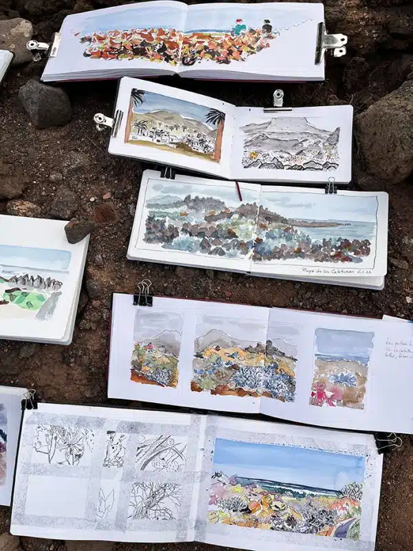 Stage Carnet de voyage à Lanzarote, croquis, dessin, aquarelle