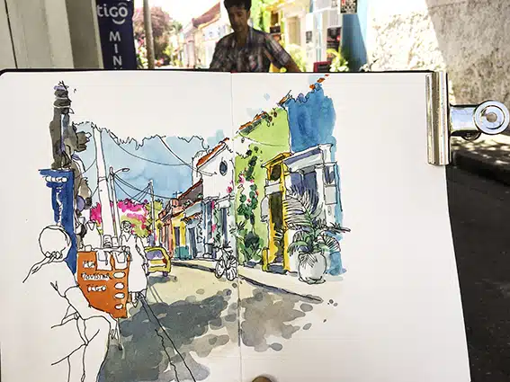 Stage Carnet de voyage au Mexique, Yucatan. Dessin, croquis, aquarelle sur le vif