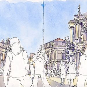 Stage Carnet de voyage à Syracuse, Italie. Aquarelle, dessin, croquis sur le vif.