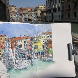 Stage Carnet de voyage à Venise, aquarelle et dessin