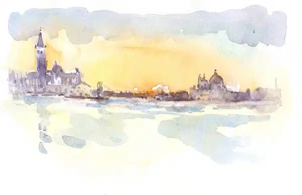 Stage carnet de voyage à Venise, Italie. Aquarelle, dessin et croquis sur le vif