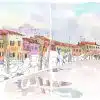Stage carnet de voyage à Venise, Murano et Burano, Italie. Aquarelle, dessin et croquis sur le vif
