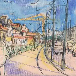 cours de dessin à distance en visio, dessin au néocolor II.