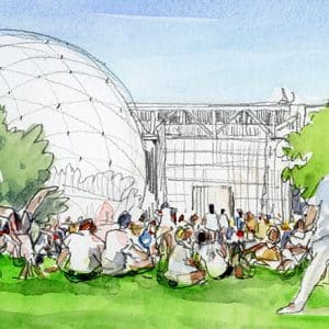 Stage de croquis urbain in situ à Paris, aquarelle et dessin sur le vif