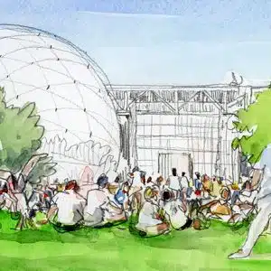 Stage de croquis urbain in situ à Paris, aquarelle et dessin sur le vif