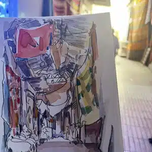 Stage Carnet de voyage en Egypte, Le Caire et oasis de Fayoum. Aquarelle et dessin sur le vif