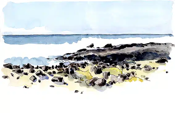 Stage Carnet de voyage au cap-Vert, Sao Vicente. Dessin et aquarelle sur le vif