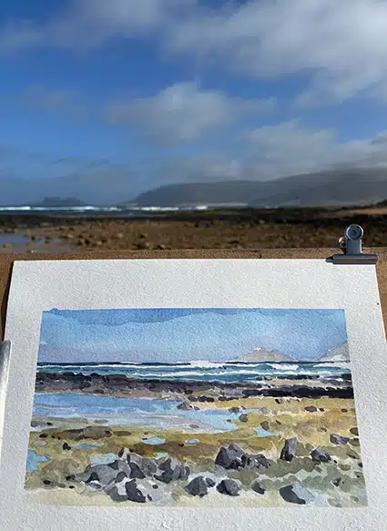 Stage Carnet de voyage au cap-Vert, Sao Vicente. Dessin et aquarelle sur le vif