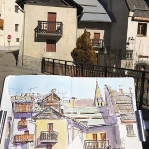Stage carnet de voyage, dessin et aquarelle à Serre-Chevalier (Briançon)