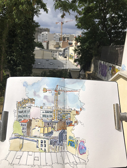Stage carnet de voyage à Paris, aquarelle et dessin