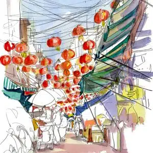 Stage Carnet de voyage en Thaïlande, Bangkok et Krabi. Dessin, croquis et aquarelle sur le vif.