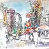 voyage en Thaïlande, Bangkok et Krabi. Dessin, croquis et aquarelle sur le vif.