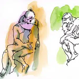 Stage de croquis urbain in situ à Paris, dessiner au musée Rodin, aquarelle et dessin sur le vif