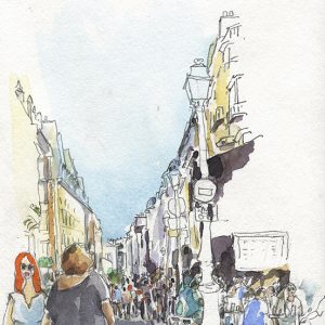 Stage de croquis urbain in situ à Paris, narration graphique, dessin et aquarelle sur le vif