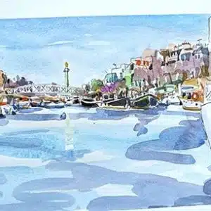 Stage croquis urbain à Paris, dessin et aquarelle sur le vif