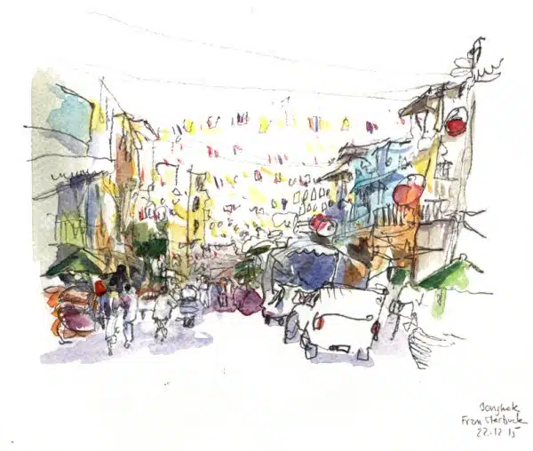 Stage Carnet de voyage en Thaïlande, aquarelle et dessin sur le vif